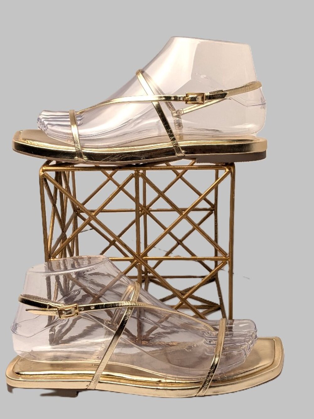 Joie Glory Gold Strappy Thong Sandals 6M Crossover Buckle Closure NWOT